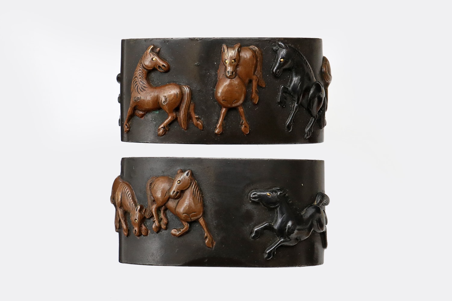 Horse Fuchi Kashira by Goto Yoshinaga - Nihonto Art - Photo 9