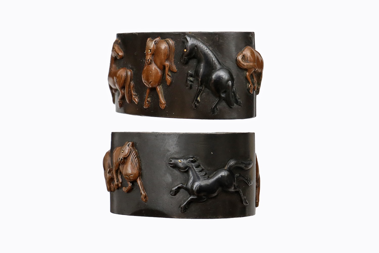 Horse Fuchi Kashira by Goto Yoshinaga - Nihonto Art - Photo 8