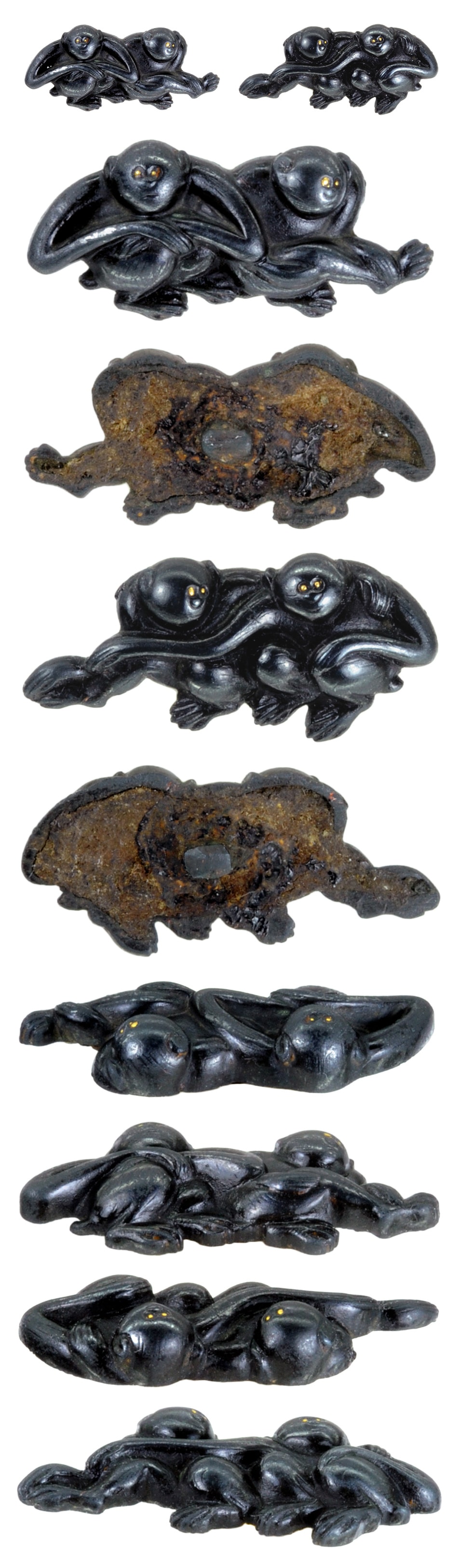 Menuki[Ko-goto Nihiki-Enko-zu Menuki][N.B.T.H.K]Tokubetsu hozon Tousougu - Photo 3