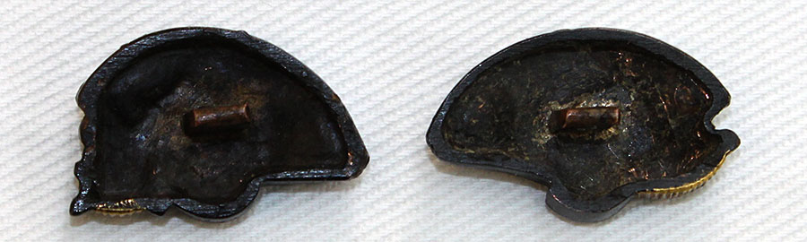 目貫 m-71 加賀金工 糸巻の図 赤銅地金色絵 - Photo 3