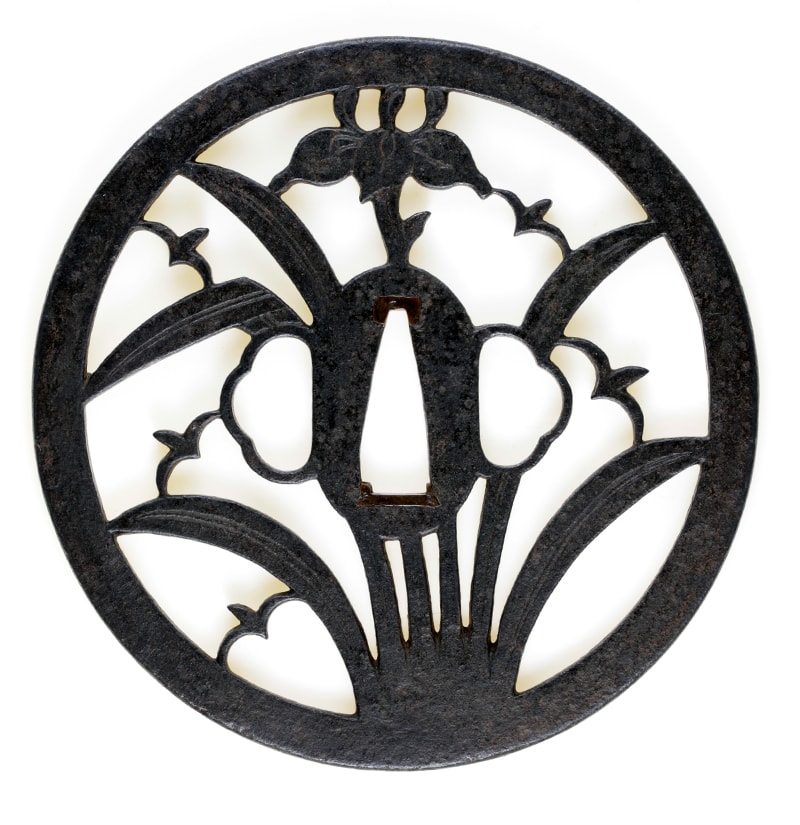 No.B00208 鐔 早乙女 杜若に雁図