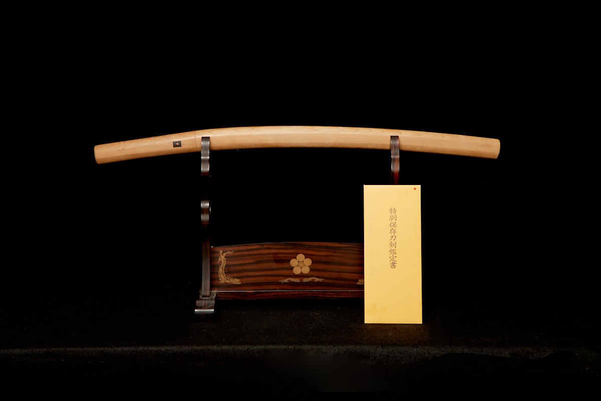 01-2066 山城国住藤原信吉 (白鞘) 脇差(日刀保・特別保存刀剣) - Photo 2