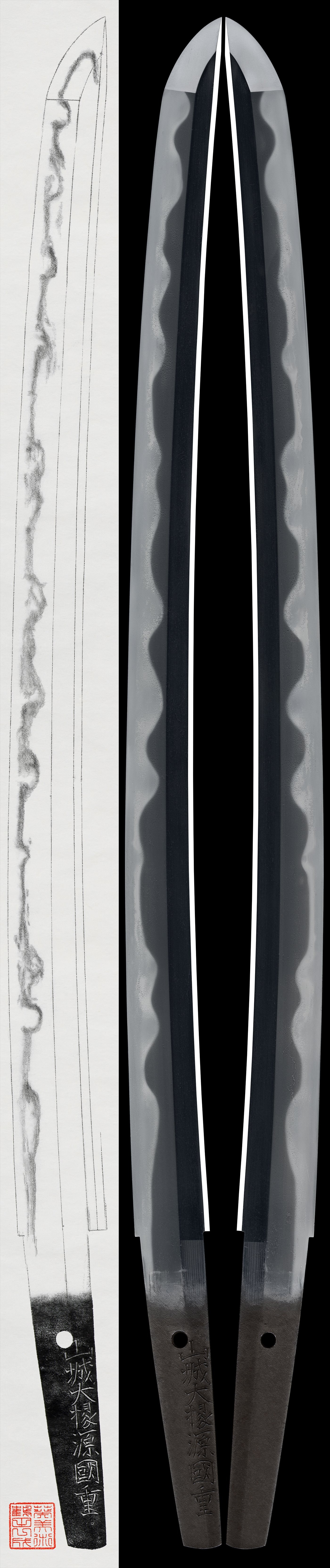 Wakizashi - Tokuho - by Mizuta School - Yamashiro Daijyo Minamoto Kuishige