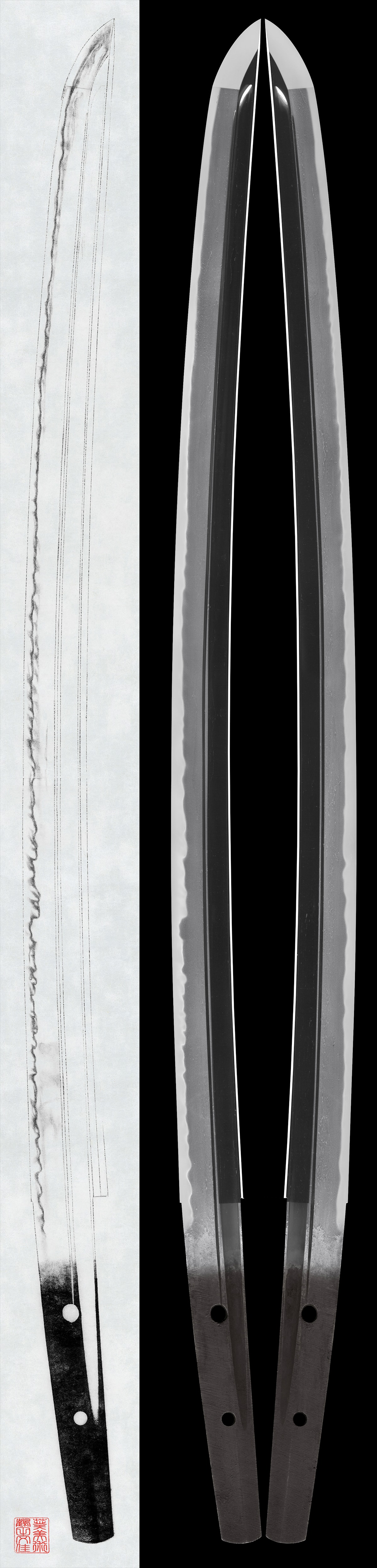 Wakizashi: Mumei(Unsigned)(Osafune Chikakage).(NBTHK Tokubetsu Hozon Token)