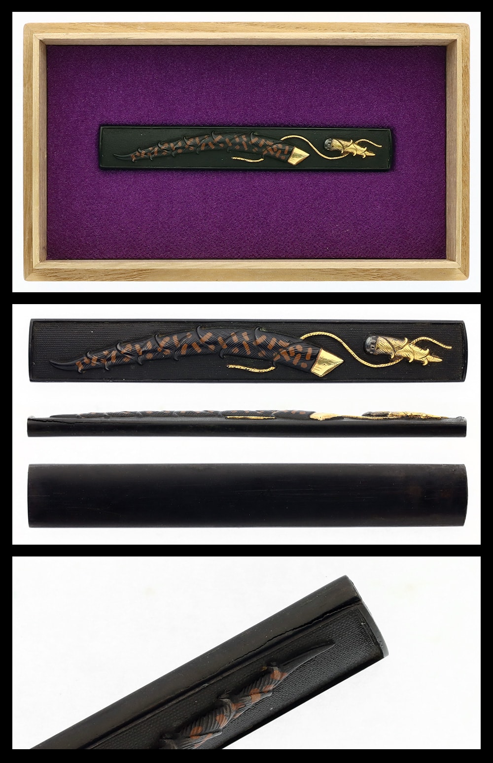 Kozuka: Unsigned (Mumei), attributed to the Kaga Kinko school (NBTHK Tokubetsu Hozon Tosogu )