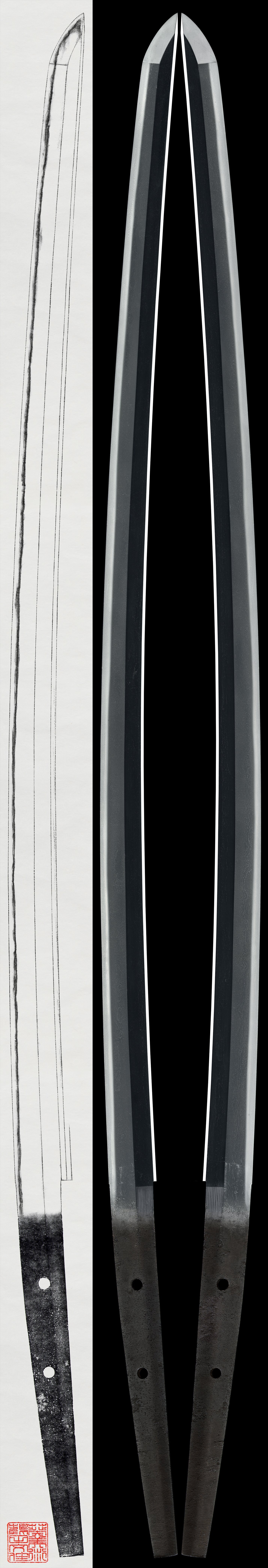 Katana - Tokuho - by Tegai School - Mumei (Tegai) (Koshirae: NBTHK Tokubetsu Kicho Tosogu)