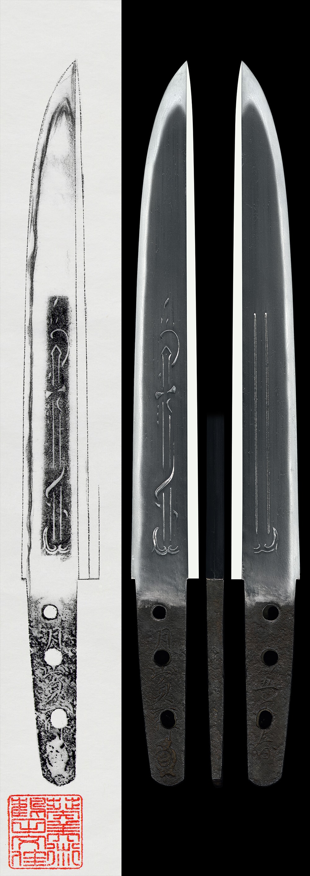 Tanto: Gassan Sadakazu(NBTHK Hozon Token) with pipe-case Koshirae