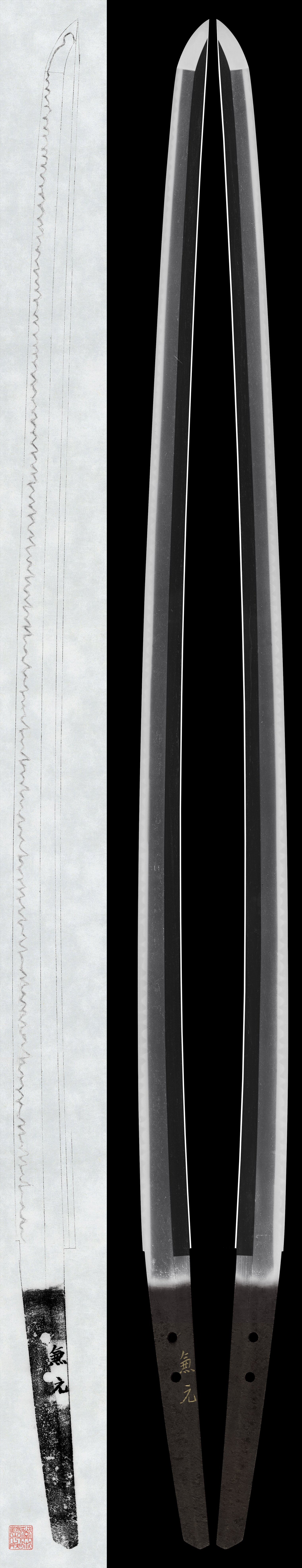 Katana - Hozon - by Kanemoto School - Kanemoto (Gold Inlaid Attribution)
