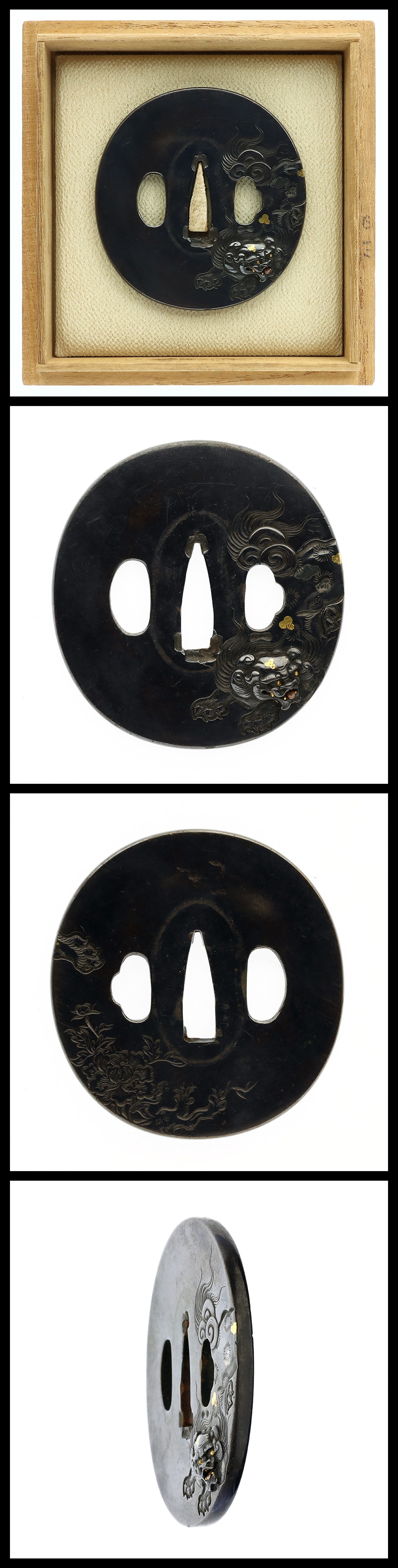 Tsuba: Mumei: Botan Shishi