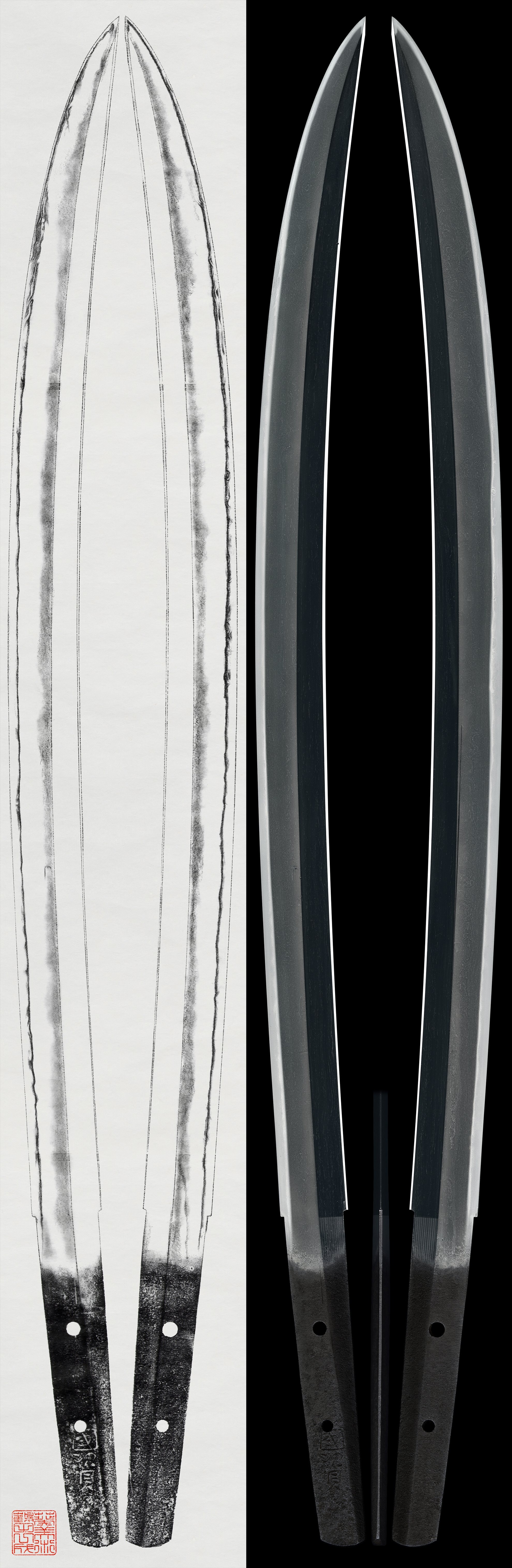 Naginata-naoshi Wakizashi : Kunisuke (the 48th Juyo Token)