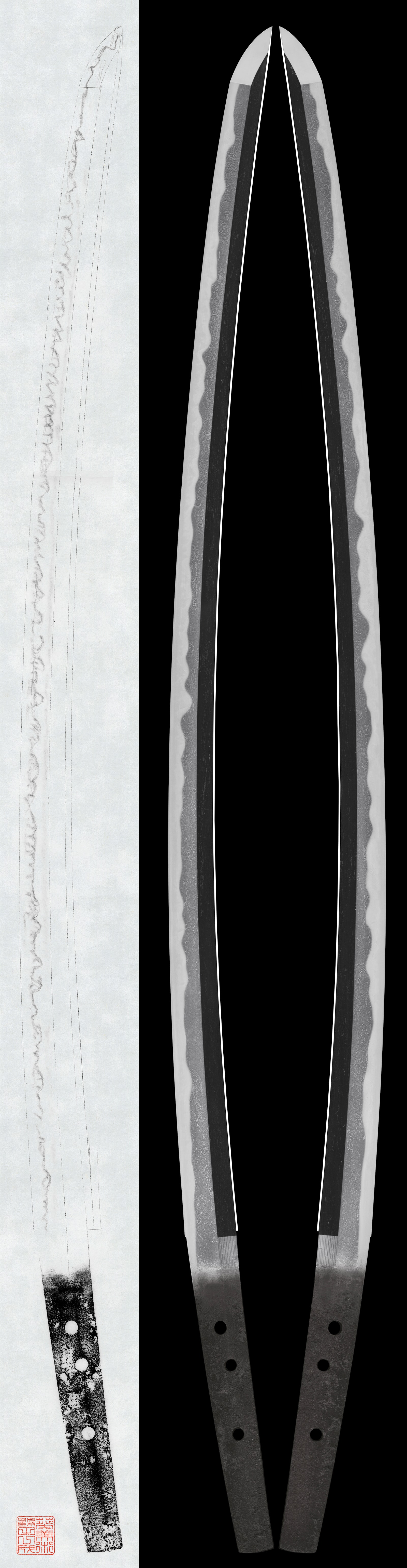 Katana - Tokuho - by Omiya Morishige - Mumei (Unsigned) Osafune Morishige