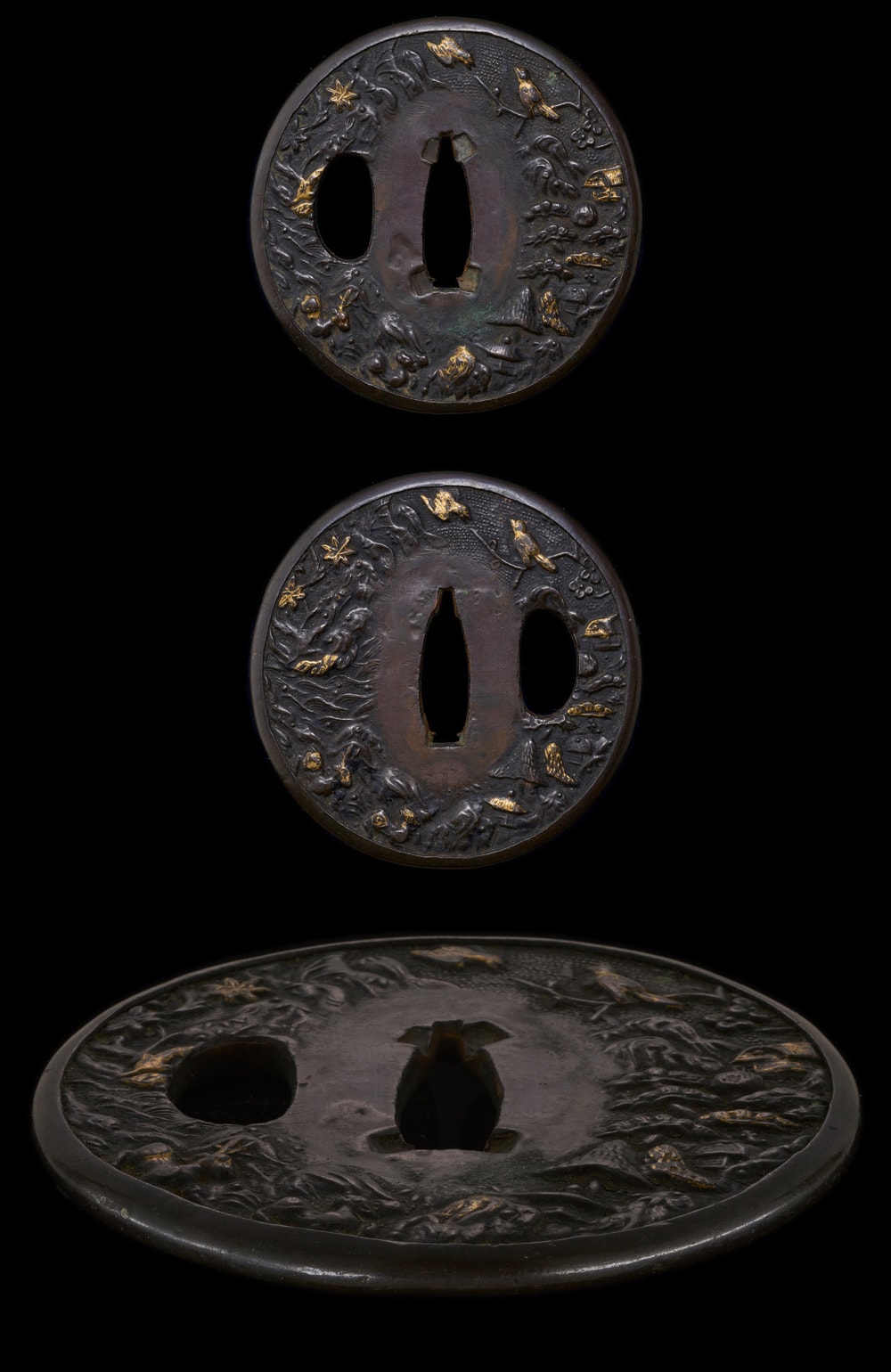 鐔 秋野風景図(無銘)
