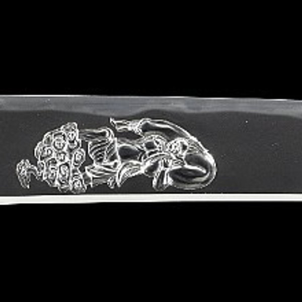 by Soshu School - Copy of Hotyo Masamune, Inscription: Kei Saku Kore, Heisei 7th Year Utsuki (April), Fujin (Wind God) Design Blade Carving, Inscription: Hori Soju