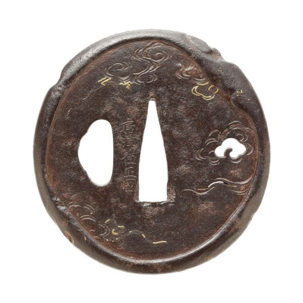 Tsuba - by Ito Masakuni - Mirage (Clam with Dragon Rusumoyou) by Masakuni