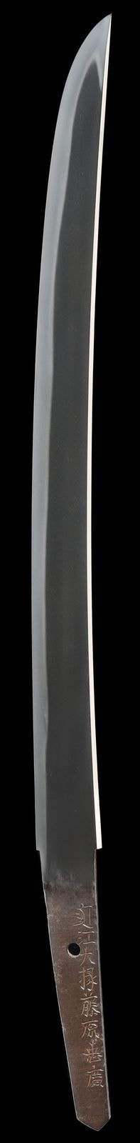 Wakizashi - Tokuho - by Hizen Tadayoshi - Hira-zukuri Wakizashi: Omi Daijo Fujiwara no Tadahiro (O Wazamono)