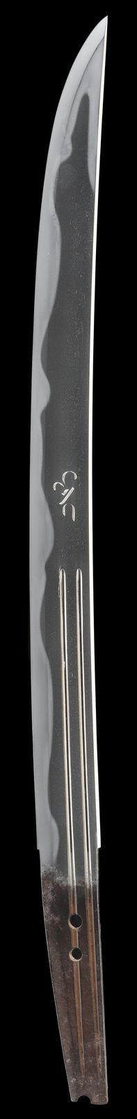Wakizashi - Hozon - by Ujifusa - Wakizashi (Katagiriha): Unsigned (O-suriage) Hida no kami Fujiwara no Ujifusa