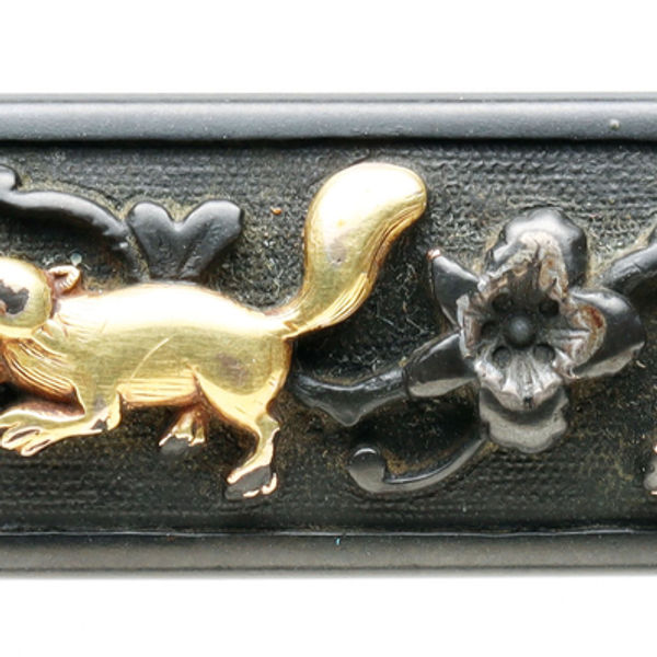 Kozuka - Tokuho - by Ko-Mino School - Grapes and Squirrels Design, Mumei, Ko-Mino
