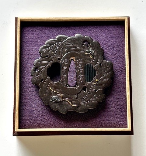 Exceptional one of a kind rare Tsuba by Umetada Shichizaemon Tachibana Shigeyoshi