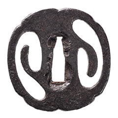 Tsuba - Hozon - by Kanayama School - Den Kanayama Sayu Fukube Sukashi Tsuba Hozon Tosogu