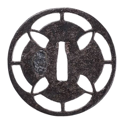 古正阿弥 久留子文様透鍔/鐔 保存刀装具