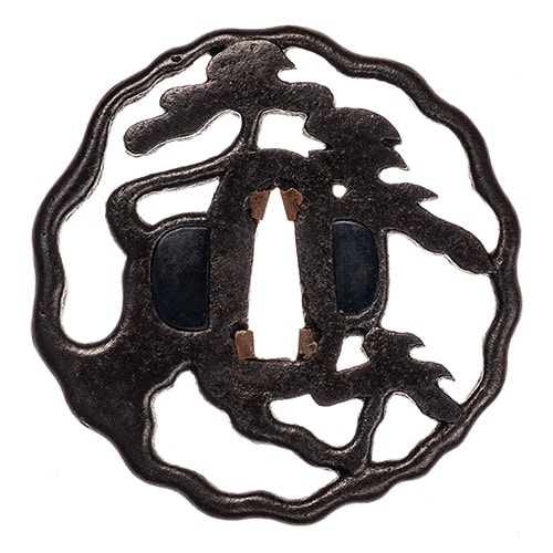 Tsuba - by Hayashi Matashichi - Hayashi Matashichi Toomimatsu Sukashi Tsuba - Juyo Kodogu