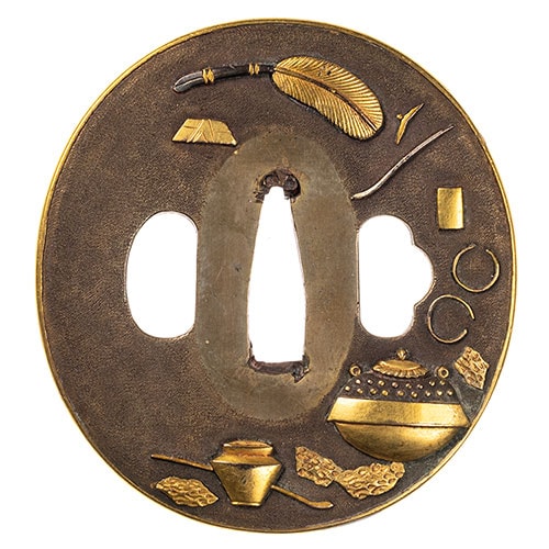 古金工 茶道具図鍔/鐔 保存刀装具