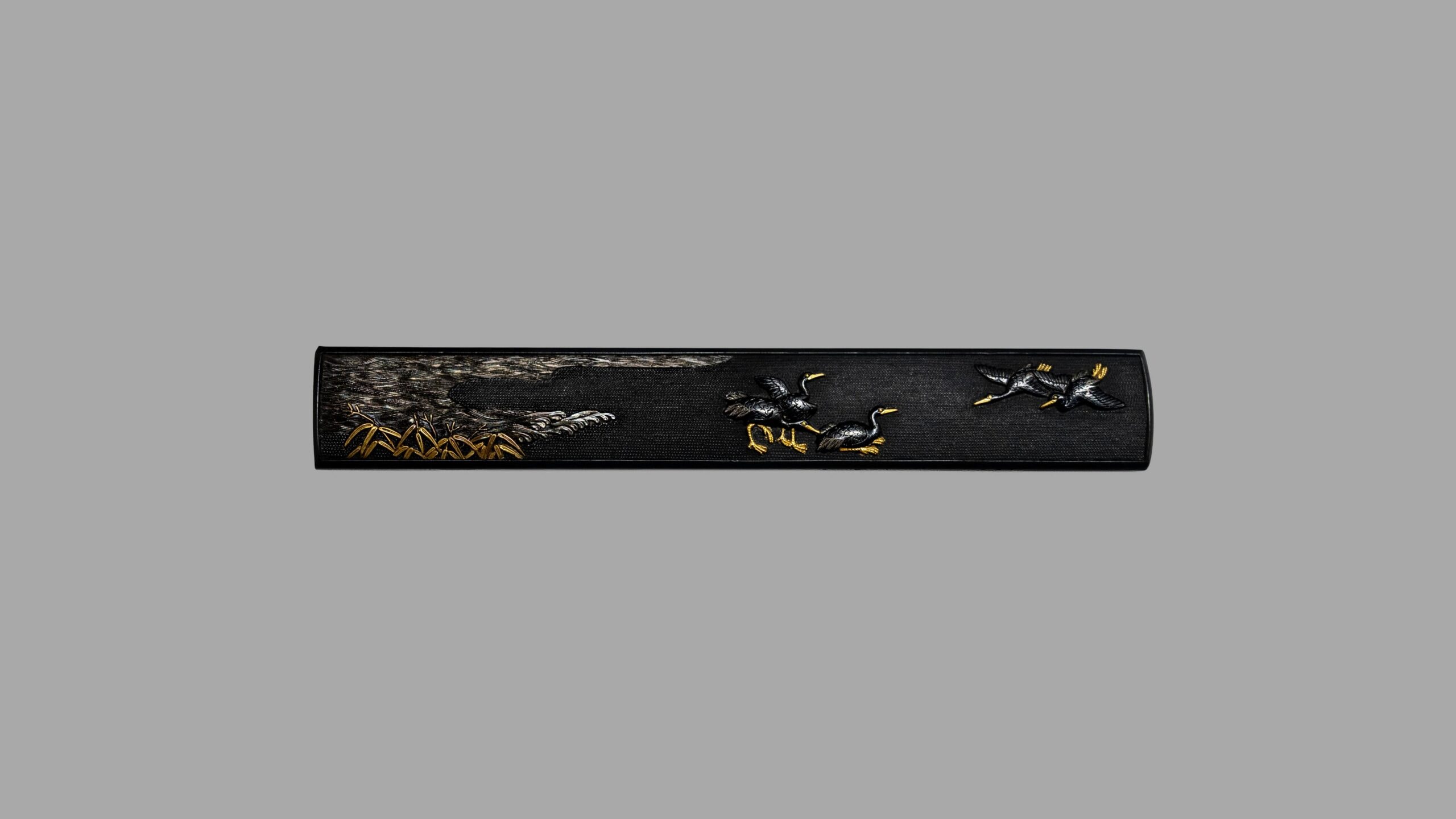 Fuchi-Kashira - Tokuho - by Goto Ichijo - Fuchi-Kashira: Goto Hokyo Ichijo (with Kao) - Cranes in Flight motif