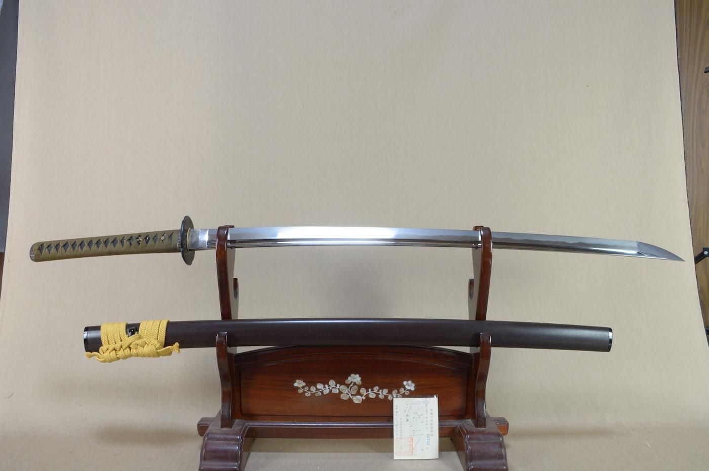 【大切先身幅広く清麿を写しの現代刀】「無銘」83.0cm 、鑑賞に・居合・試斬刀として!!!