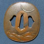 Tsuba - by Shimizu Jingo - Moon & Waves, 2nd Jingo, ex Ito Collection