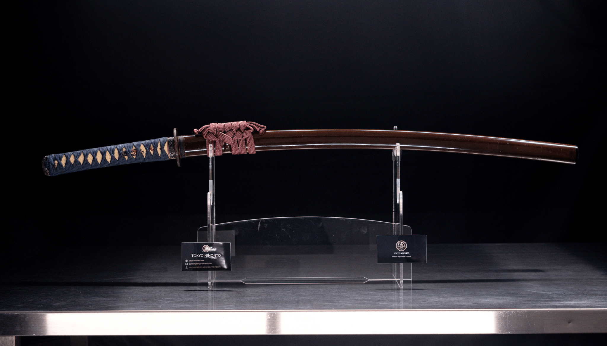 Antique Japanese Sword Katana Edo Period Blue and Brown Koshirae