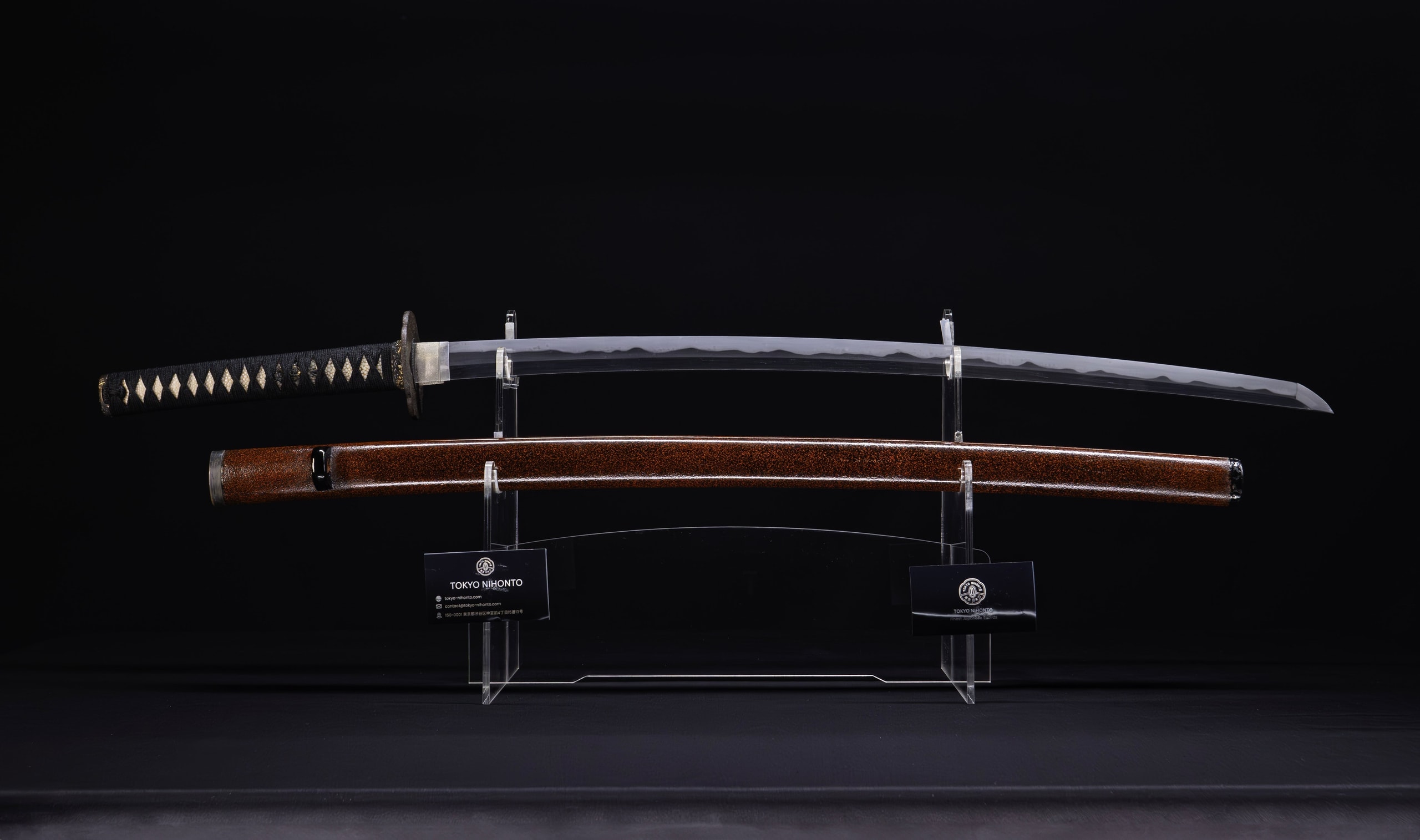 Katana - by Jumyo - Antique Japanese Katana Sword Signed Jumyo with Reddish Koshirae