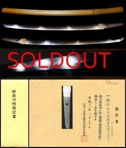 Wakizashi - Hozon - by Aizu Kanesada School - Ultra Rare Aizu Nyudo Kanesada, Mei "Omi no Daijo Kanesada", Hozon Token Certificate