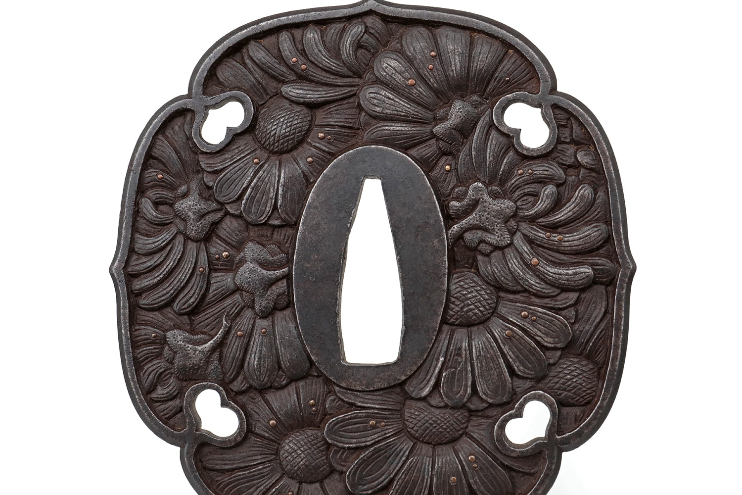 Large high quality Tachi tsuba signed Bushu-ju Masakage - Nihonto Art