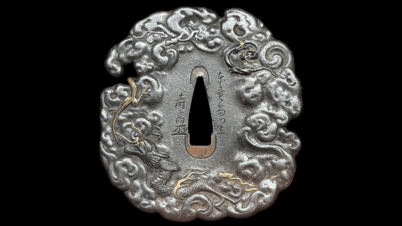 Toryusai Toshitaka Tsuba with Tokubetsu Hozon Certificate