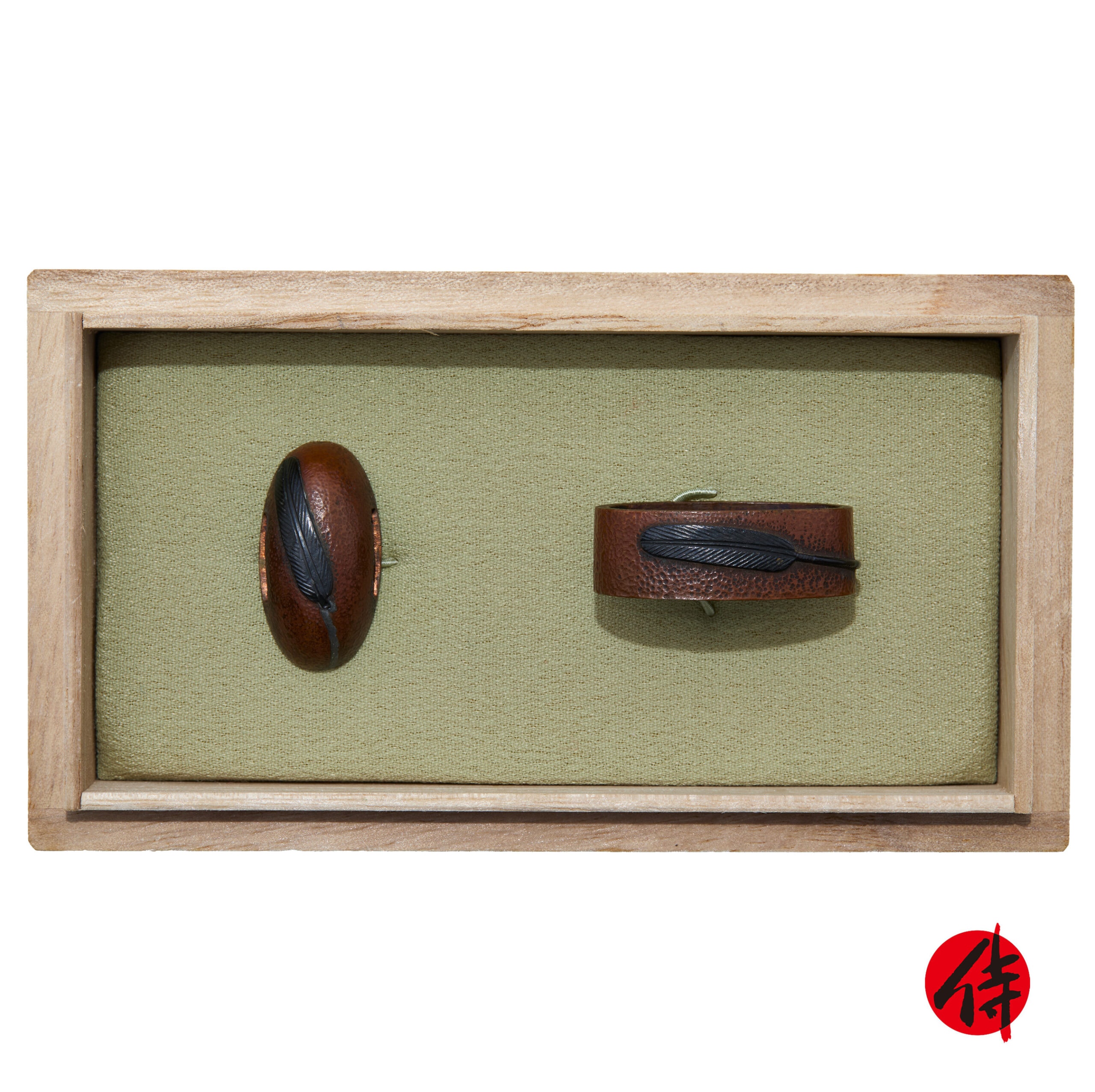 Edo period antique Fuchi Kashira for Samurai Sword (F-61)