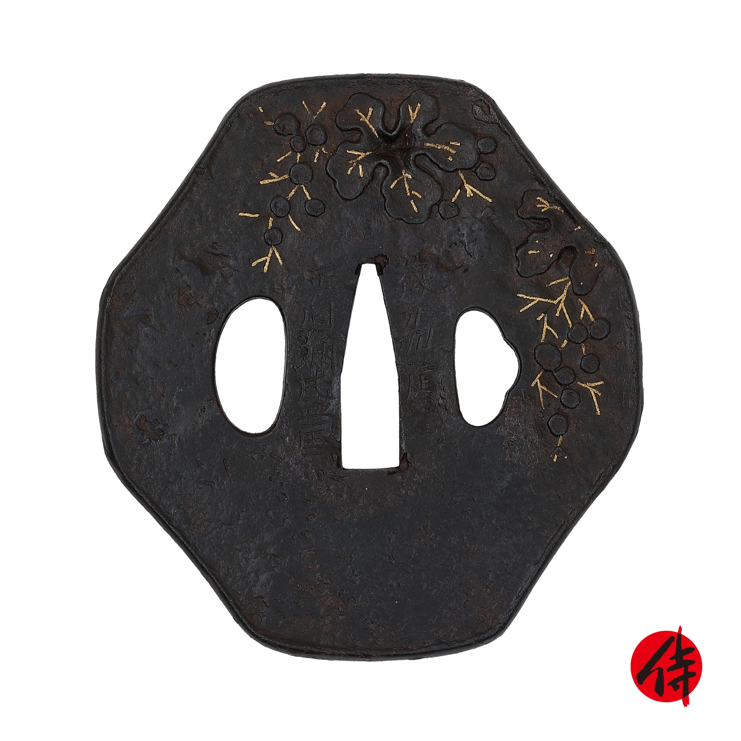Edo period antique Shoami Tsuba for Samurai Sword with NBTHK Hozon Certificate (T-682)
