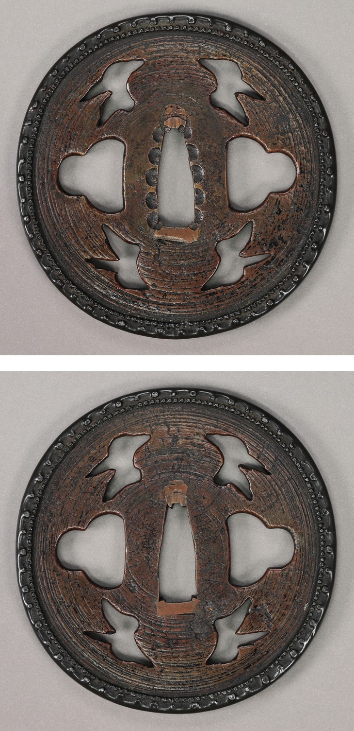 鐔:翁鑢四方千鳥透図 Tsuba:Okinayasuri Shiho Chidori Zu