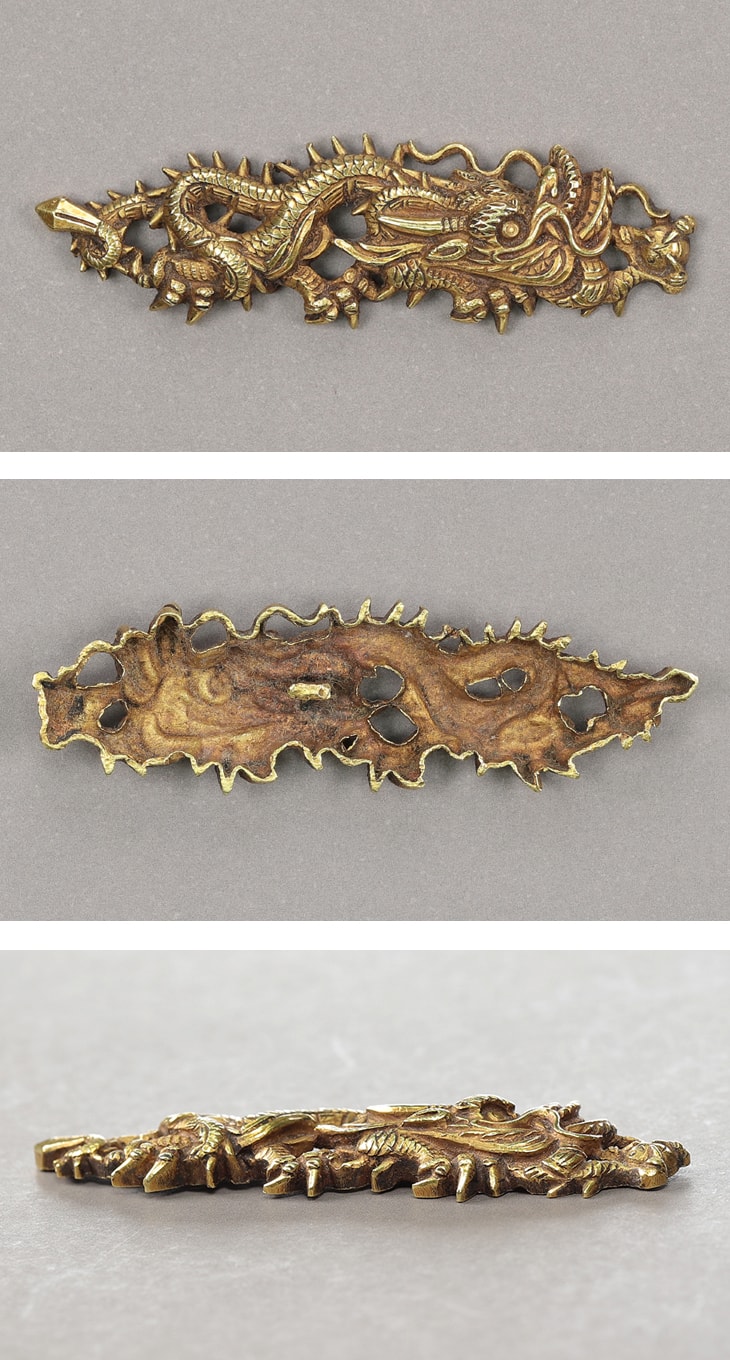 金無垢目貫:這龍図 Kinmuku Menuki:Hairyu Zu