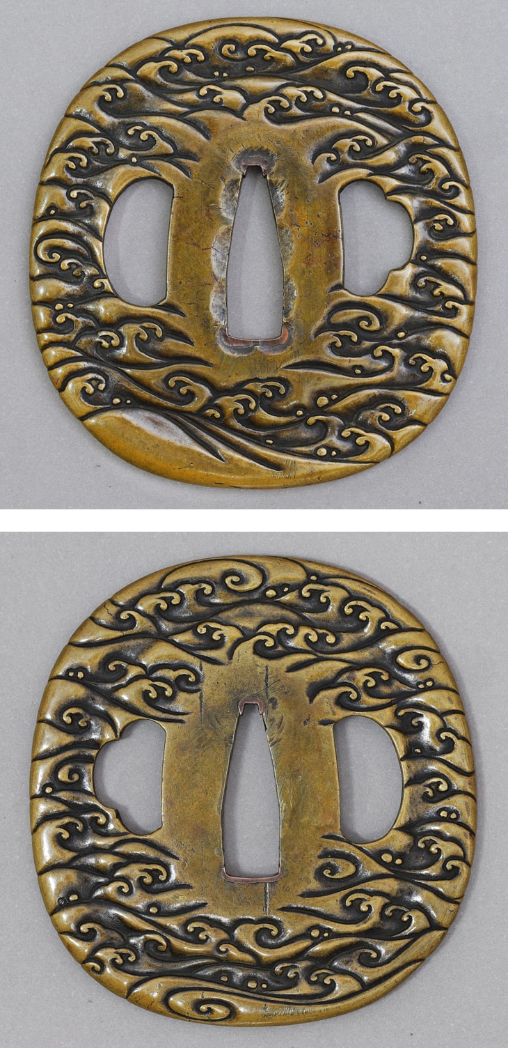 鍔:波濤図 Tsuba:Hato Zu