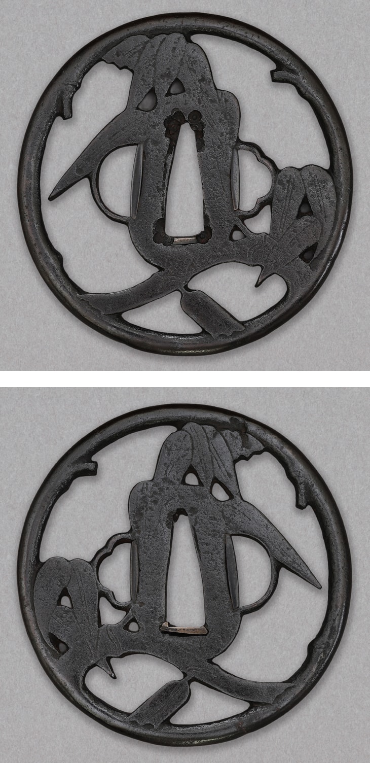 Tsuba - Hozon - by Hayashi Matashichi - Bamboo Openwork Design
