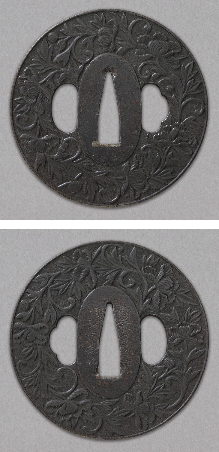 鍔:牡丹唐草図 Tsuba:Botan Karakusa Zu