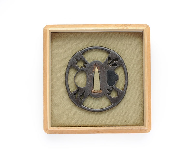 Tsuba - Hozon - by Akasaka Tadatoki - Shio Soka Kari Sukashi, Signed Bushu Ju Akasaka Tadatoki Saku