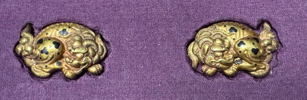 目貫 無銘 加賀金工 獅子図