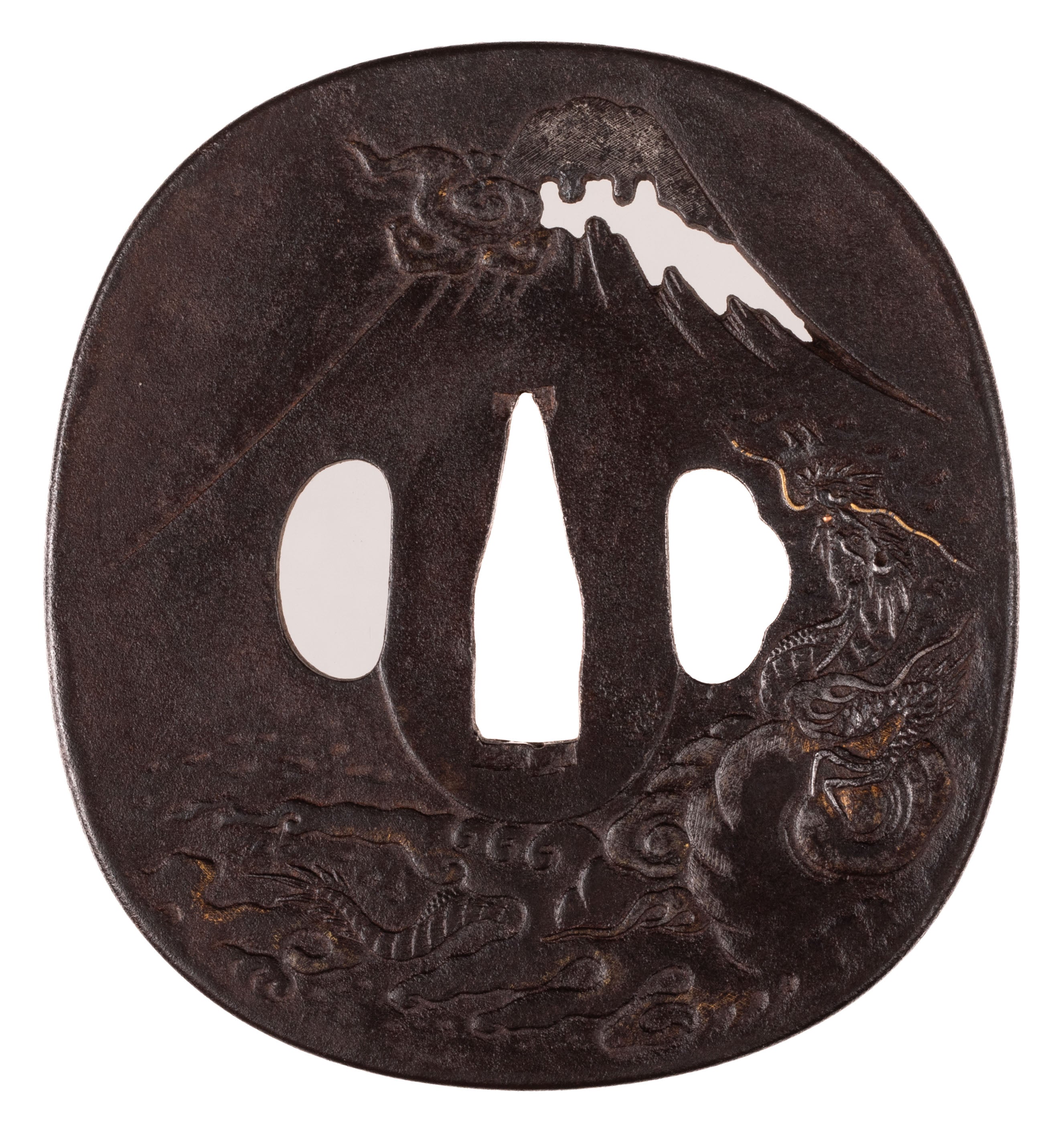 Iron Dragon and Fuji San Theme Tsuba