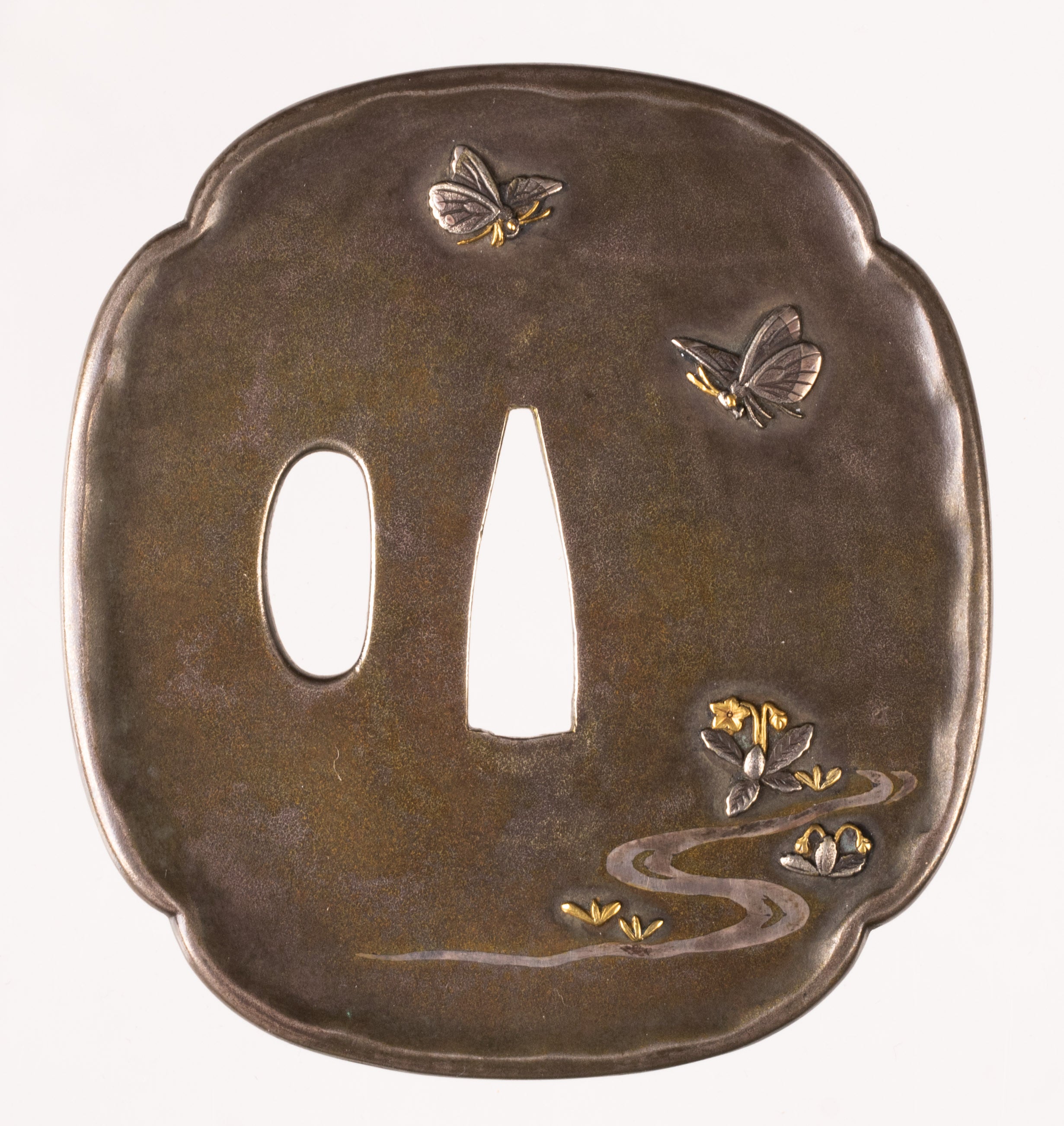 Shibuichi Tsuba Signed "Hōgen Ichijiō" by Gotō Ichijiō with Tokubetsu Hozon Tosogu