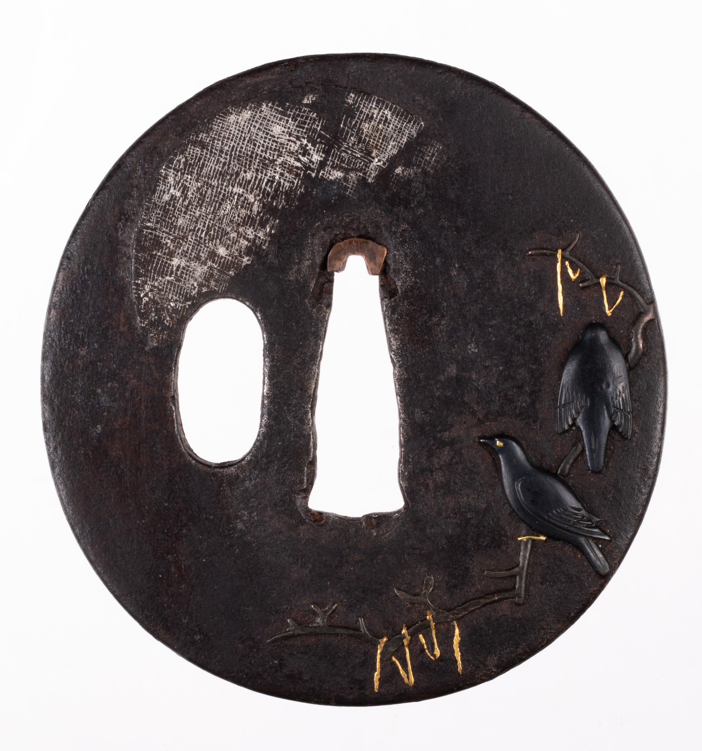 Tsuba - by Nara School - Iron with Crows - Nara School - Attributed to Nara Toshimasa