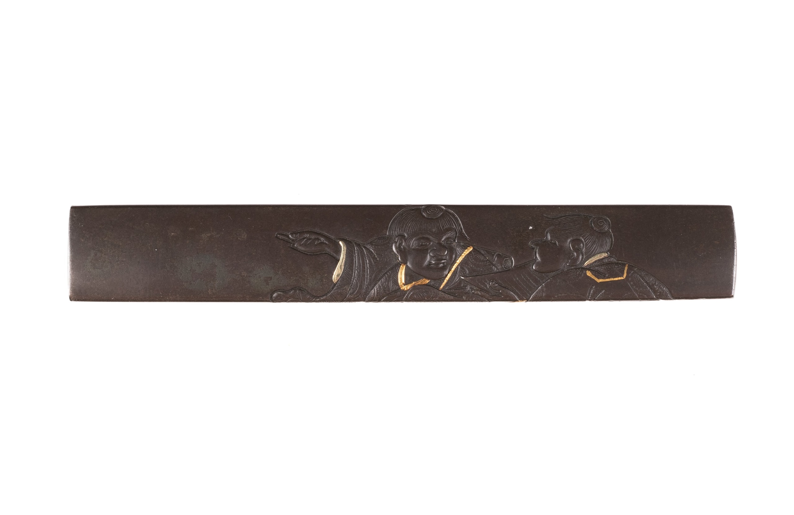Kozuka - by Joi - Shibuichi Kozuka signed "Joi" (Gimei)