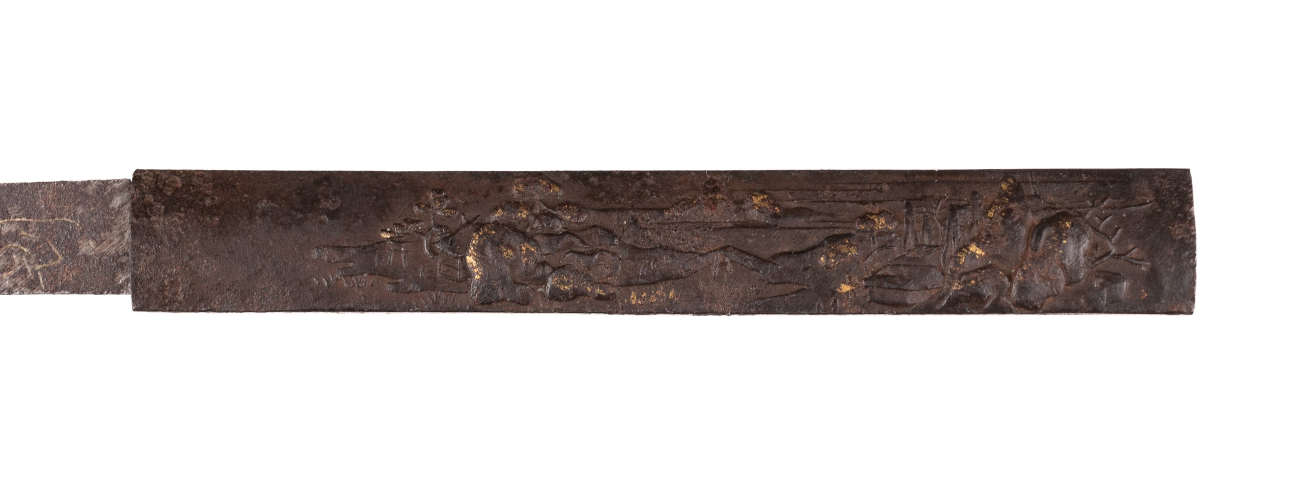 Iron Kozuka with Japanese Landscape, probably Choshu School