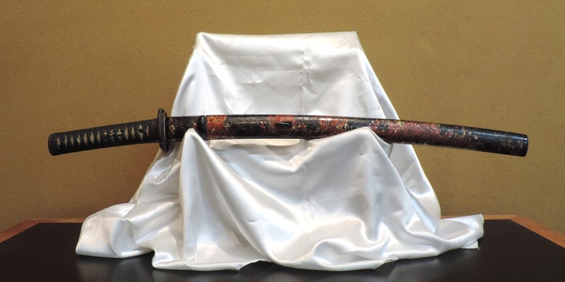 (銘)肥後守法城寺橘吉次 変塗拵入脇指