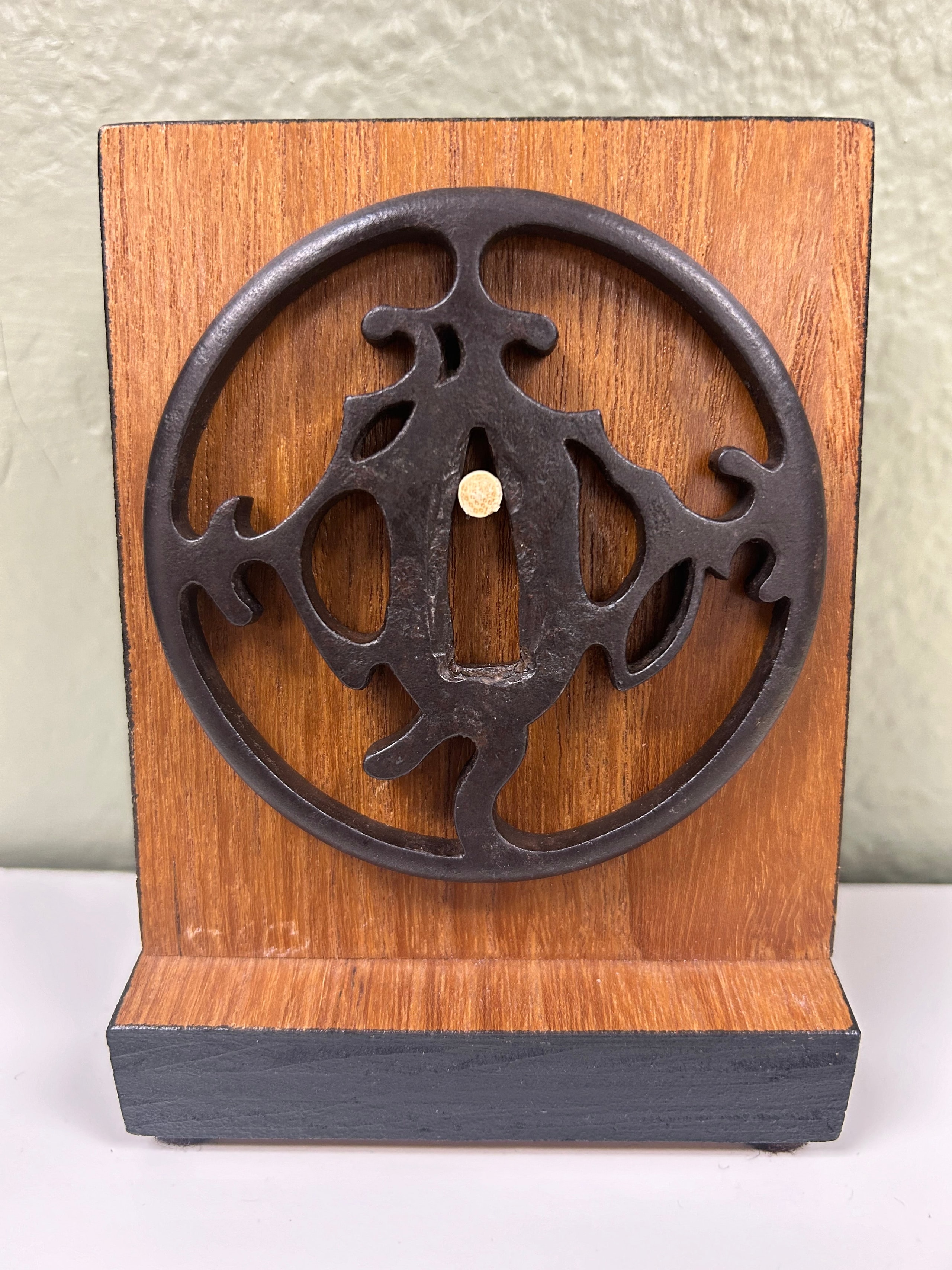 Beautiful strong iron tsuba attributed to the 3rd hereditary Akasaka master. Tadatora or sometimes called Masatora Is considered one of the best from the Akasaka lineage. Thick with a bold sense of carving, this tsuba exudes strength befitting a Bushi. NBTHK certified to Akasaka sandai Tadatora.